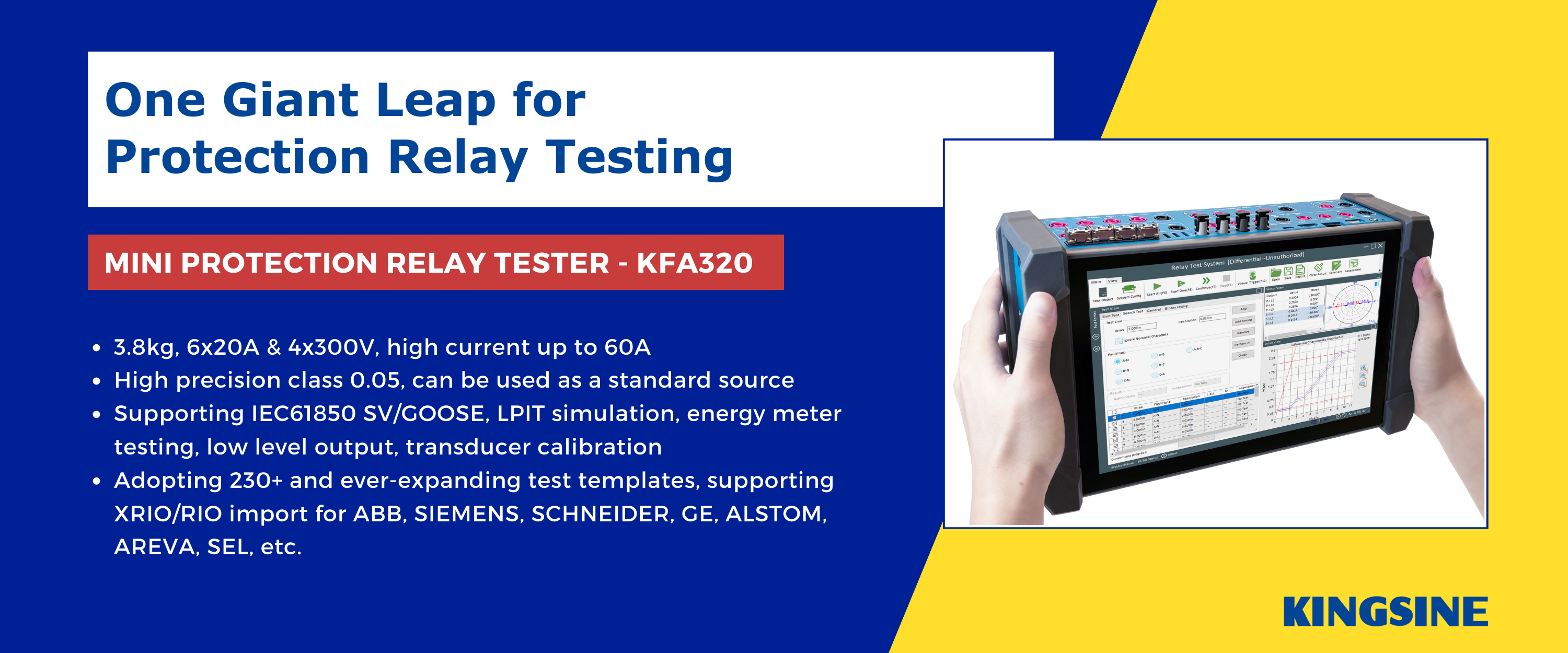 One giant leap for protection relay testing KFA320